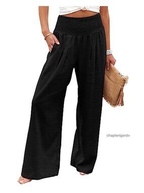 Angerella High Waisted Wide Leg Palazzo Lounge Pants with Pockets